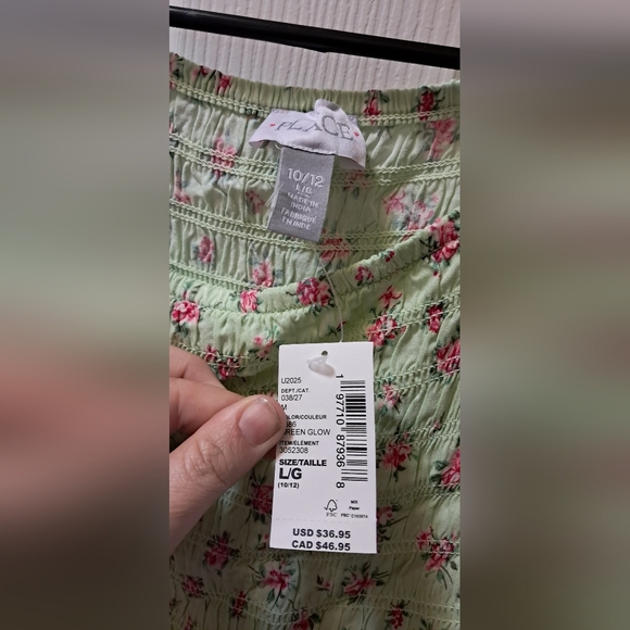 Childrens Place Green Floral Dress Sz L(10-12) - Picture 2 of 2